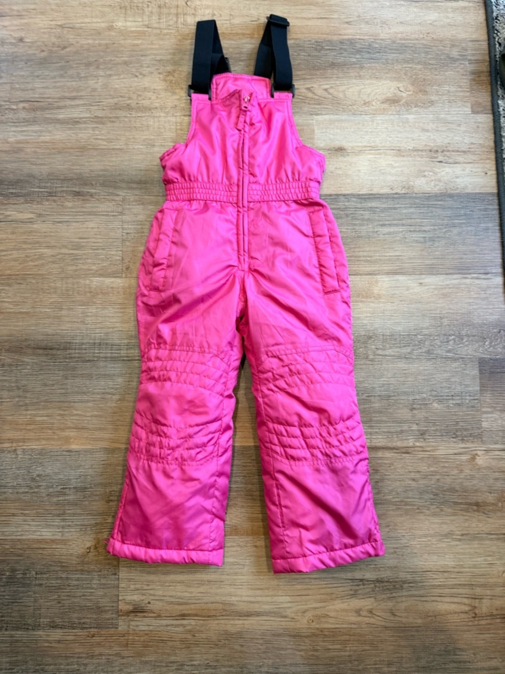 Sequoia Hot Pink Kids Snow Bib Overalls with Black Straps Size small